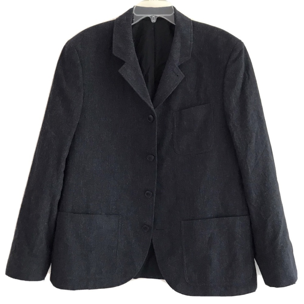 Agnes B | Wool Blend Suit Jacket Mens Size 54 Navy Blue Stripe Notch Lapel